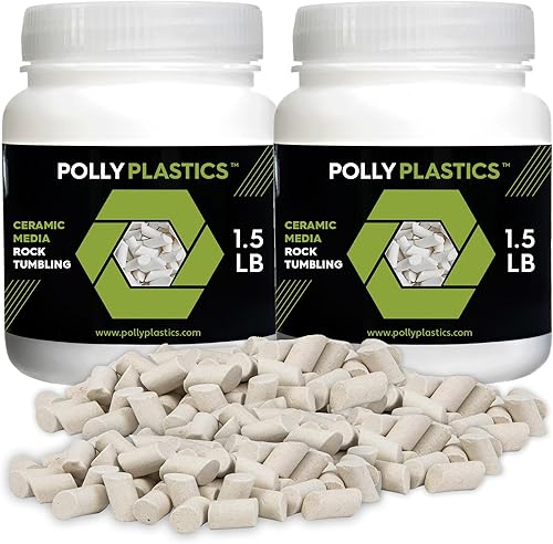 Miniatura 11 de Polly Plastics Medios de Relleno Cerámicos para Pulido de Rocas (Tamaño de Cilindro Pequeño) Gránulos de Cerámica No Abrasivos para Todo Tipo