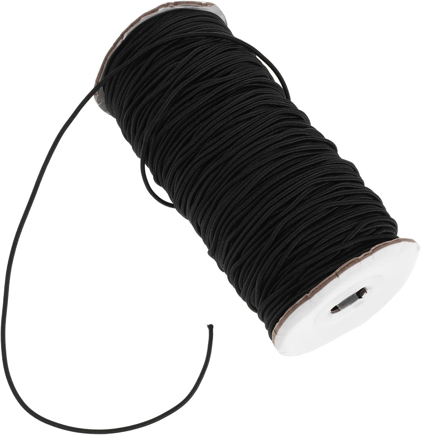 Kisangel 2mm Black Braided Elastic Cord Roll for Sewing and Tailoring, Round Polyester Elastic Band with Discreet Design and Fabric Protection, Suitable for Garment and Pants Waistbands,