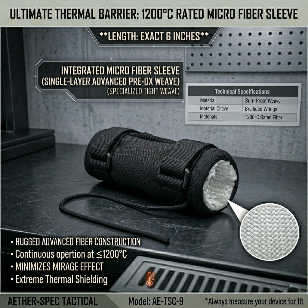 5“ 6” 7“ 7.5” 10“ Suppressor Cover with Burn Proof Micro Fiber Sleeve Heat Resistant Suppressor Wrap Rifle High Temp Blocker Silencer Covers