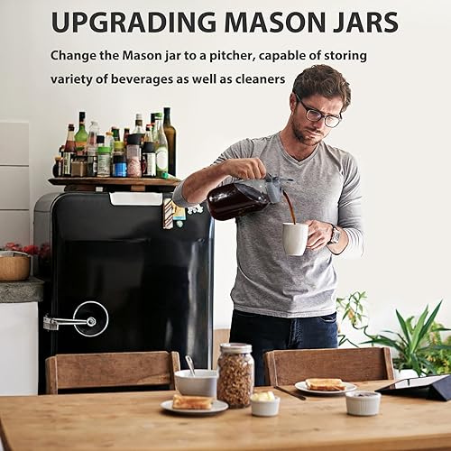 Miniatura 5 de Tapa de boquilla para tarros Mason de boca ancha, tapa hermética con asa, a prueba de fugas y duradera, paquete de 4