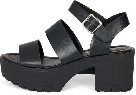 STYLISH S MARIA  Womens Platform Sandals Chunky Heel Open Toe Ankle Strap Dress Casual Shoes