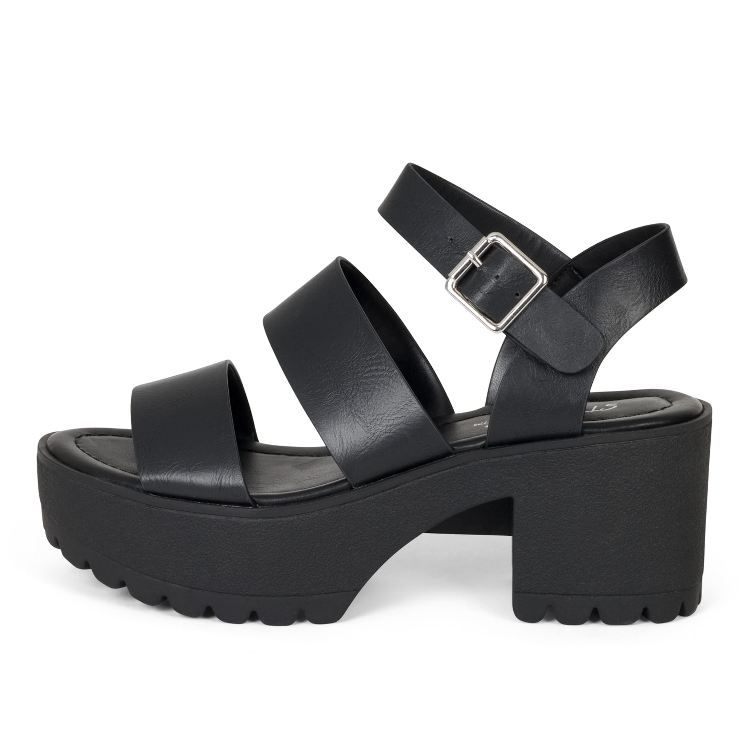 STYLISH S MARIA ~ Womens Platform Sandals Chunky Heel Open Toe Ankle Strap Dress Casual Shoes