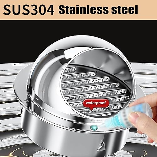 Miniatura 2 de Cubierta de chimenea de acero inoxidable 304, cubierta de salida de ventilación de pared redonda, tubo de escape de PVC, tapa de lluvia para