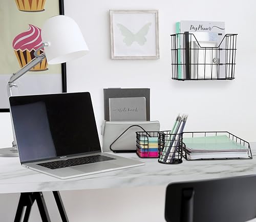 Miniatura 6 de Sorbus Juego de organizador de escritorio, juego de 5 piezas de accesorios de escritorio, incluye soporte para lápices, clasificador de cartas,