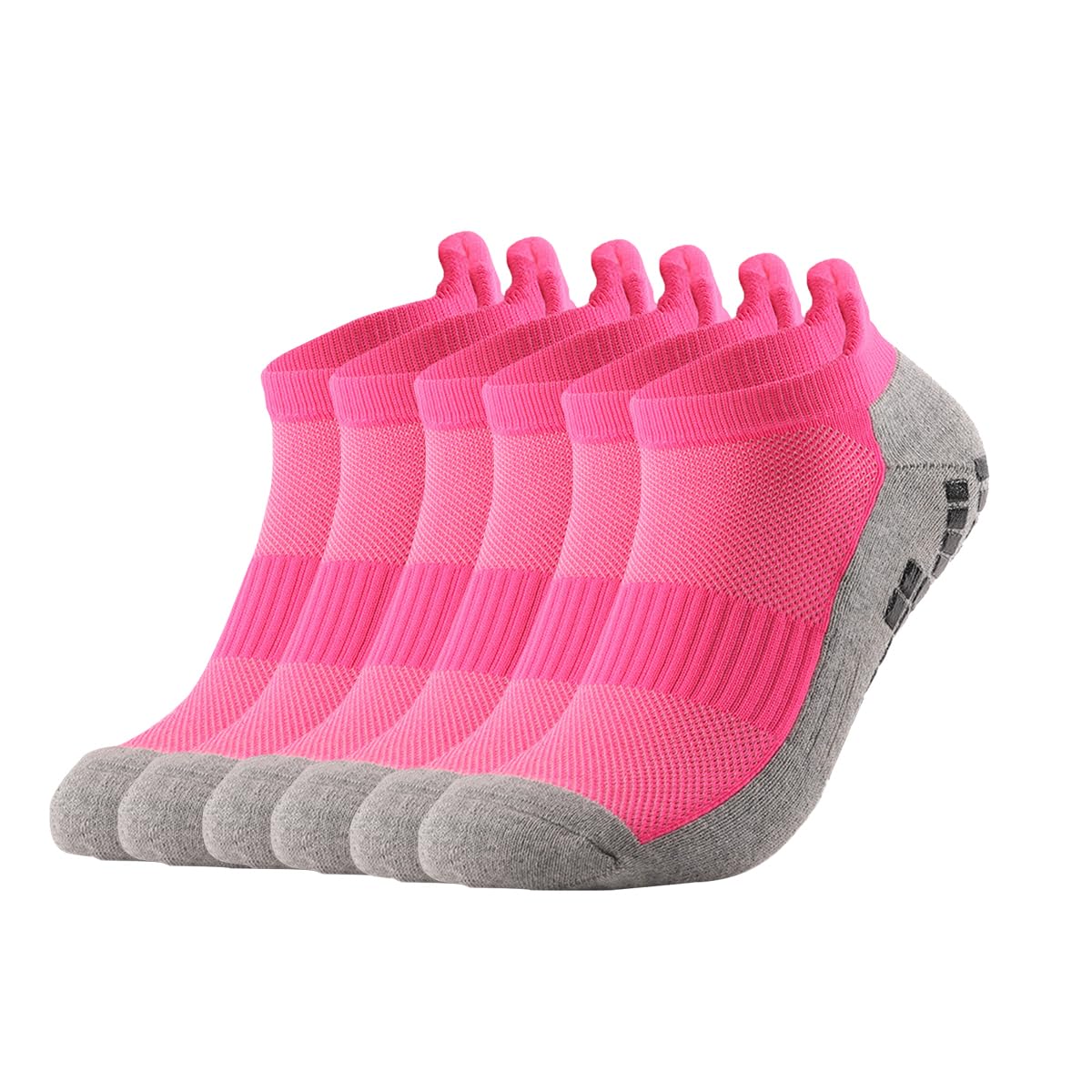 Calcetines de compresión de tobillo para hombres y mujeres, 2/4/6 pares, calcetines de compresión de corte bajo con soporte de tobillo, rojo rosa, 6 pares, 6 pares Rose red, 9-12
