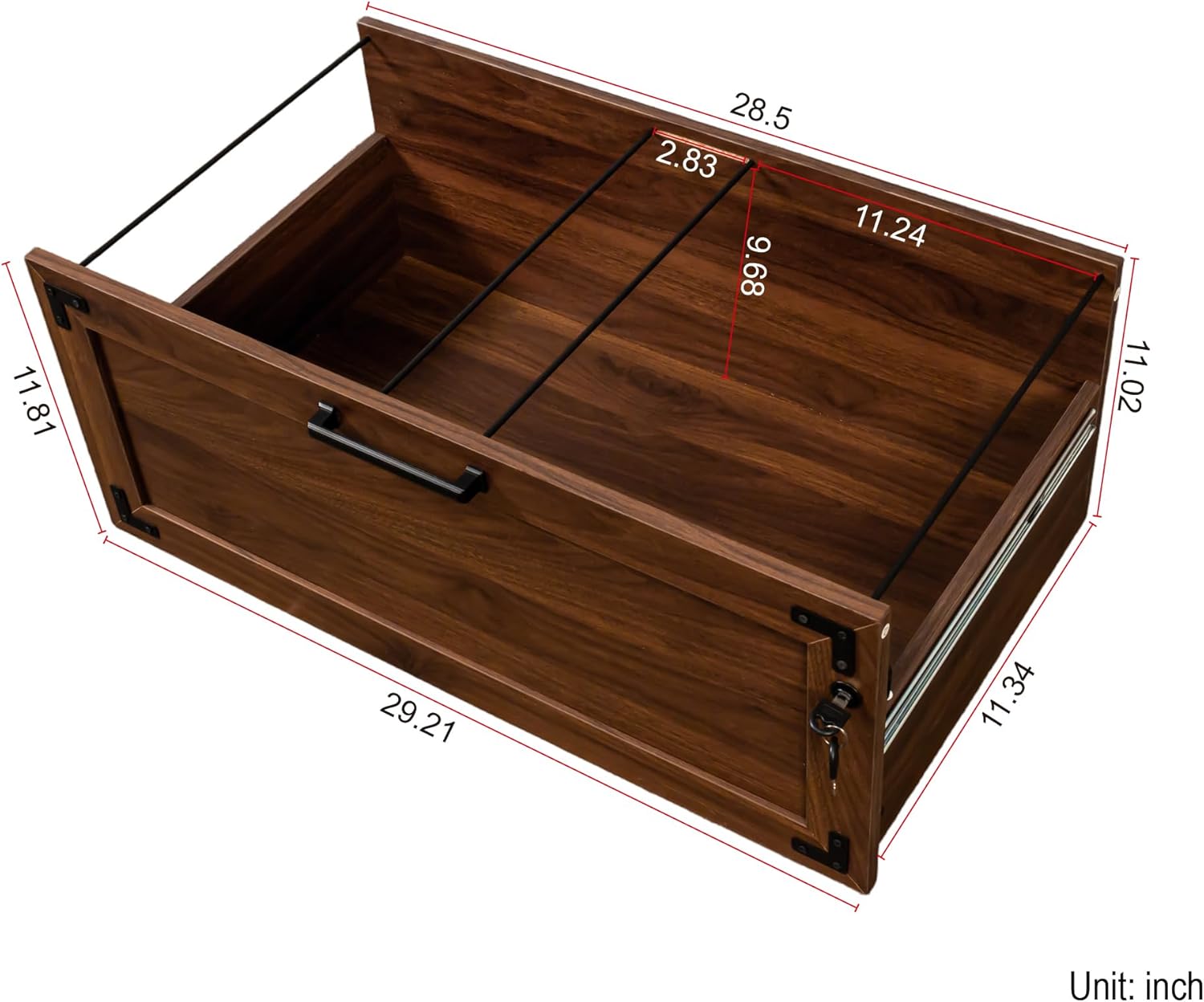 Elegant 2-Drawer Farmhouse File Cabinet with Lock - Modern Functionality Meets ic Charm for Home Office Organization and Secure Storage (Walnut) (Walnut)