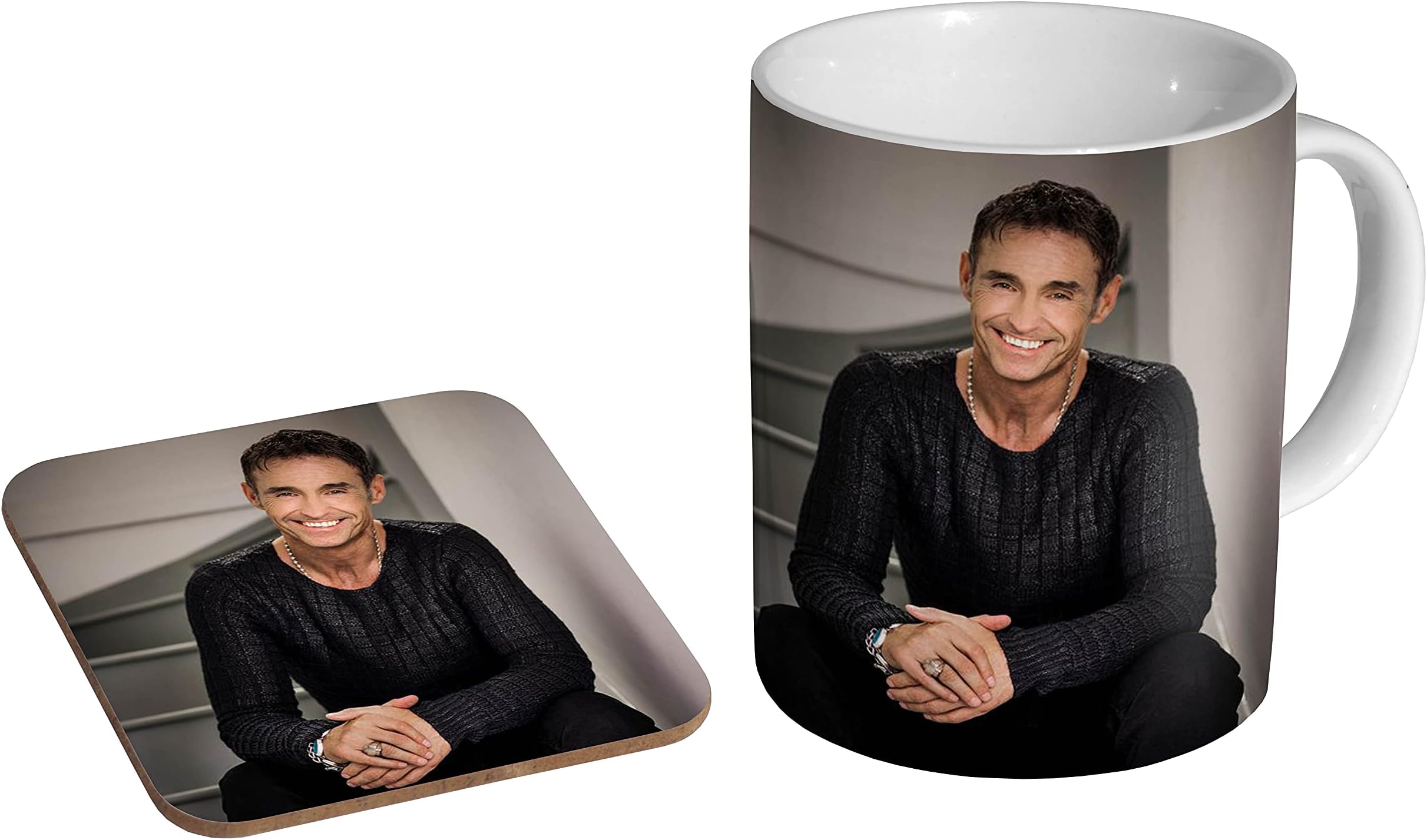 mugmartMarti Pellow Smile Ceramic Tea - Coffee Mug + Coaster Gift Set …