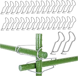 Connecting Buckles for Bamboo Canes, 30pcs 11mm Steel Plant Trellis Connecting Buckles, Plant Cages Connector, Plant Connection Buckle Fixing Clamp for Garden Greenhouse Plants, 11mm*11mm