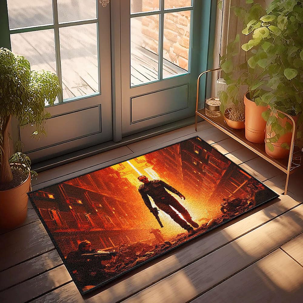Paillasson avec texte amusant imperméable 65x90 grand tapis entrée extérieur patio
