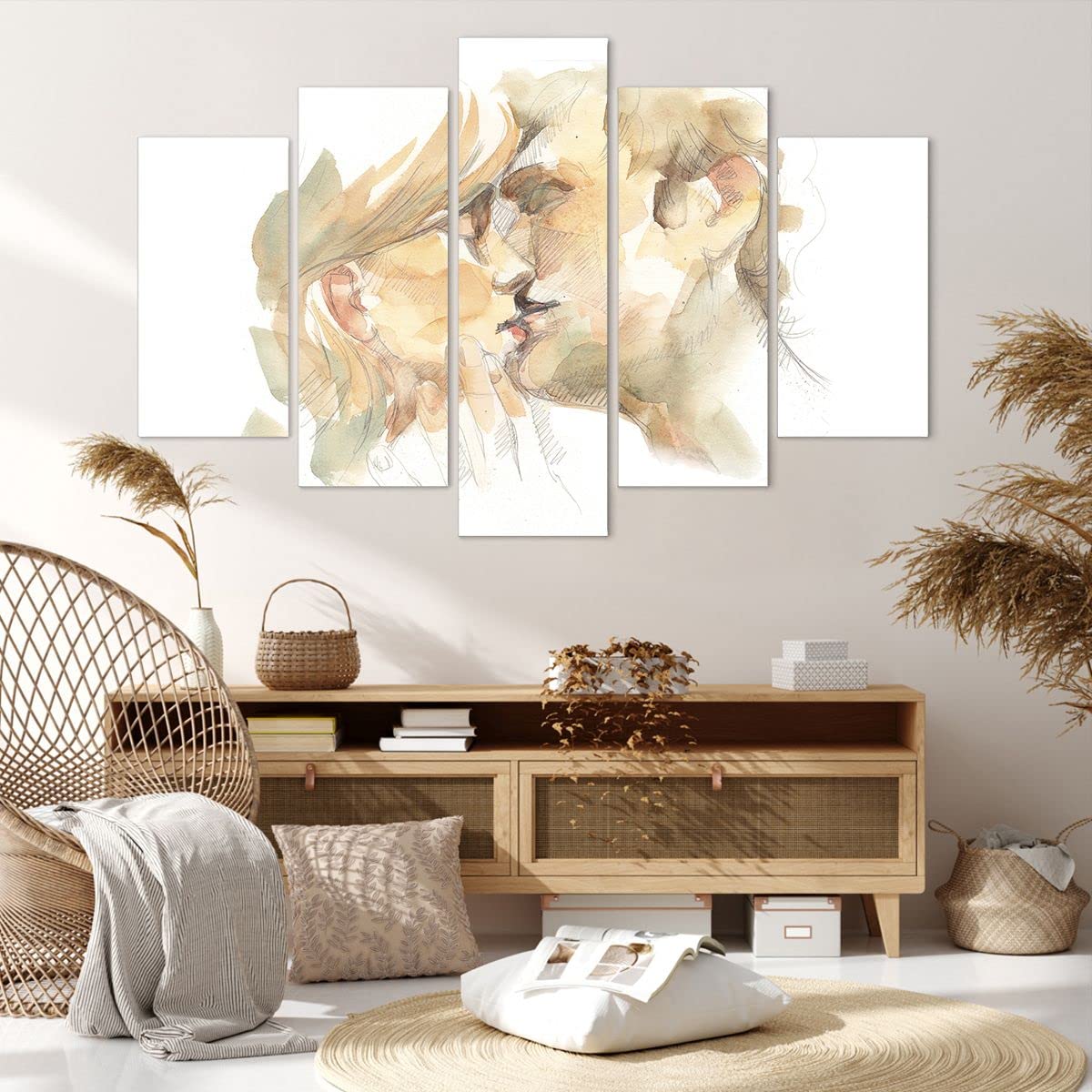 Quadro su Tela Donna Nudo Mistero Stampe da Parete 105x70cm Quadri Moderni Soggiorno Camera da Letto Cucina Set 3 pezzi Grandi Decorazione Murale Wall Art Canvas Grafica Immagini CE105x70-0114