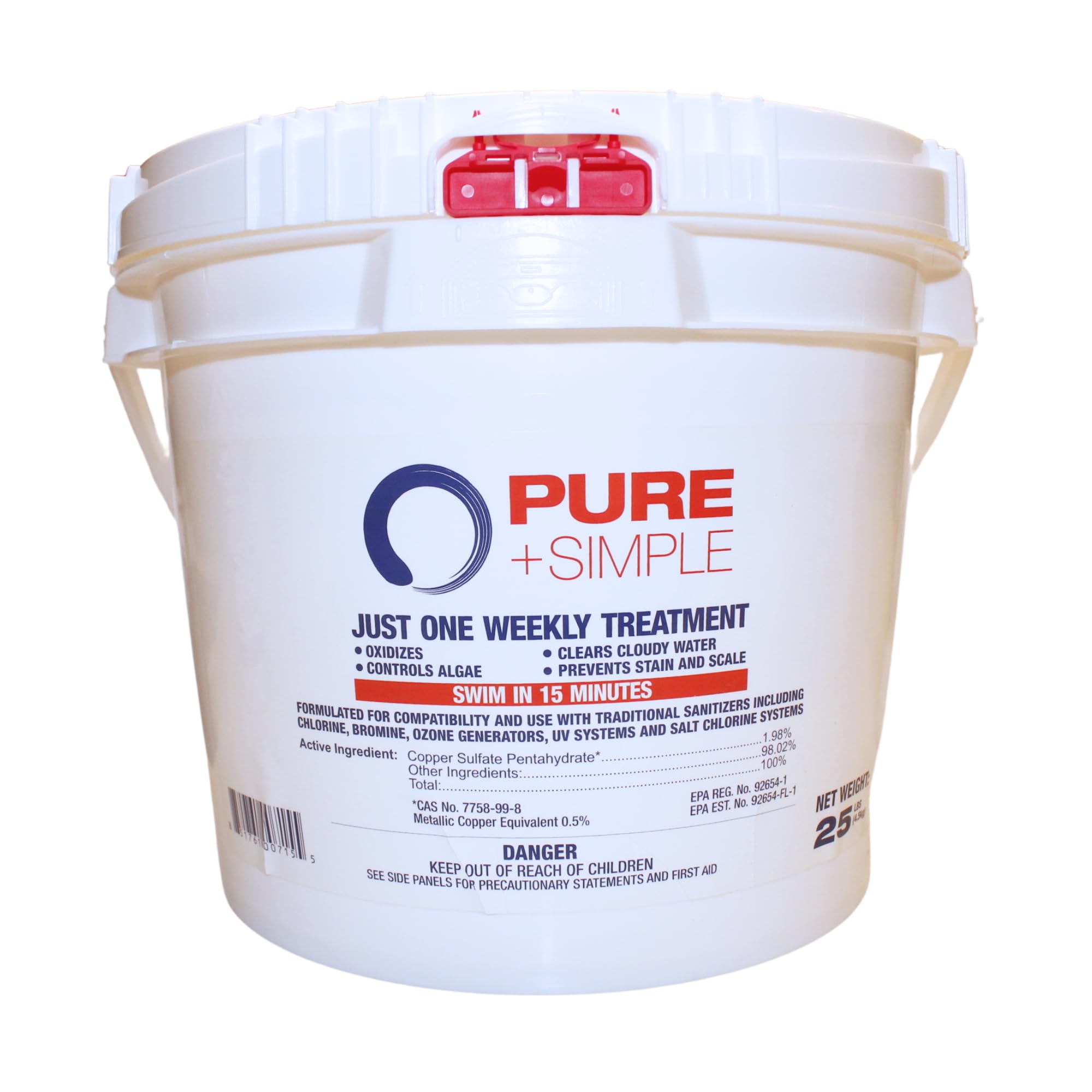 Pure &amp; Simple All-in-One Pool Shock | Once Weekly Treatment (25 lbs)