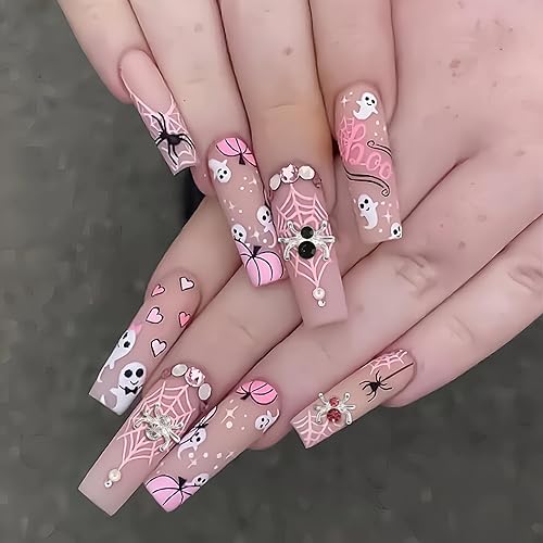 Miniatura 4 de 36 dijes de uñas de araña de cristal coloridos para uñas acrílicas, dijes de Halloween brillantes de KXAMELIE con gemas de diamantes de imitación,