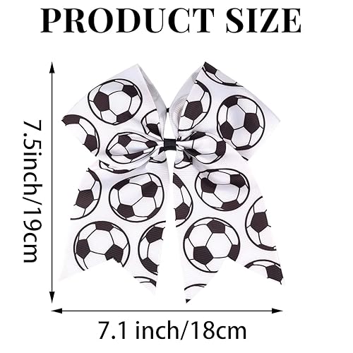 Miniatura 2 de 6 lazos para el cabello con temática de fútbol, lazos de animación de fútbol de 8 pulgadas, accesorios deportivos para el cabello para niñas,