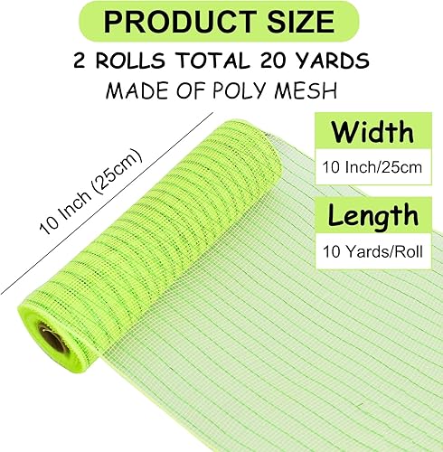Vista 59 de TONIFUL 2 rollos de cinta de malla decorativa amarilla de 10 pulgadas, malla de tela con papel de aluminio para suministros de corona, corona