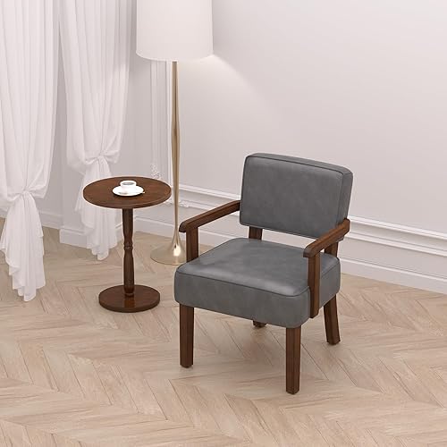 Miniatura 77 de Juego de 2 sillas decorativas con mesa, sillas de sala de estar con asiento suave y reposabrazos para sala de estar, dormitorio, sala de lectura,