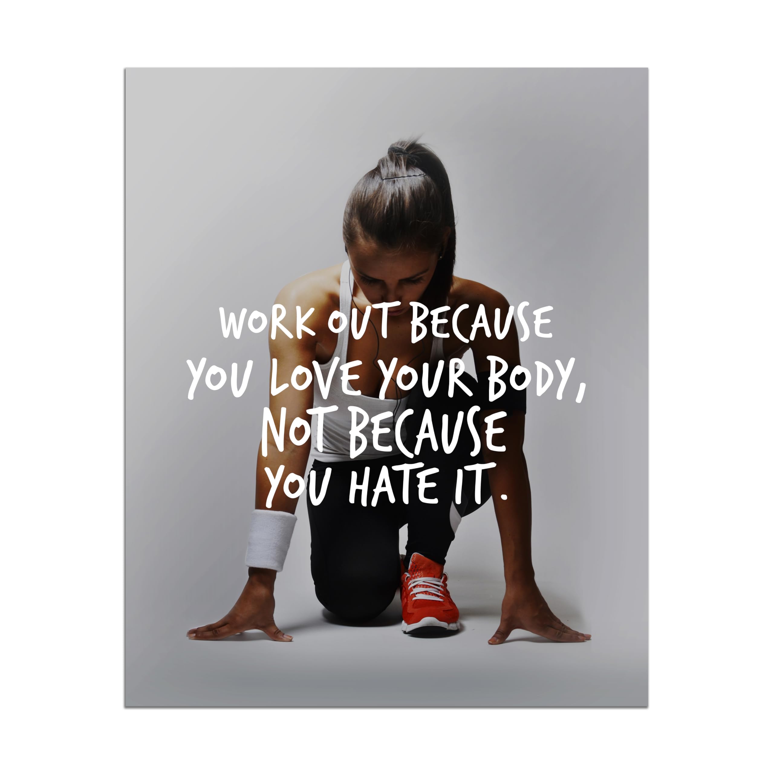 AMERICAN LUXURY GIFTS Work Out Because You Love Your Body - Motivational Exercise Wall Art Print, Inspirational Wall Art Decor for Home, Office, Gym & Studio (Unframed, 8 x 10 inches)