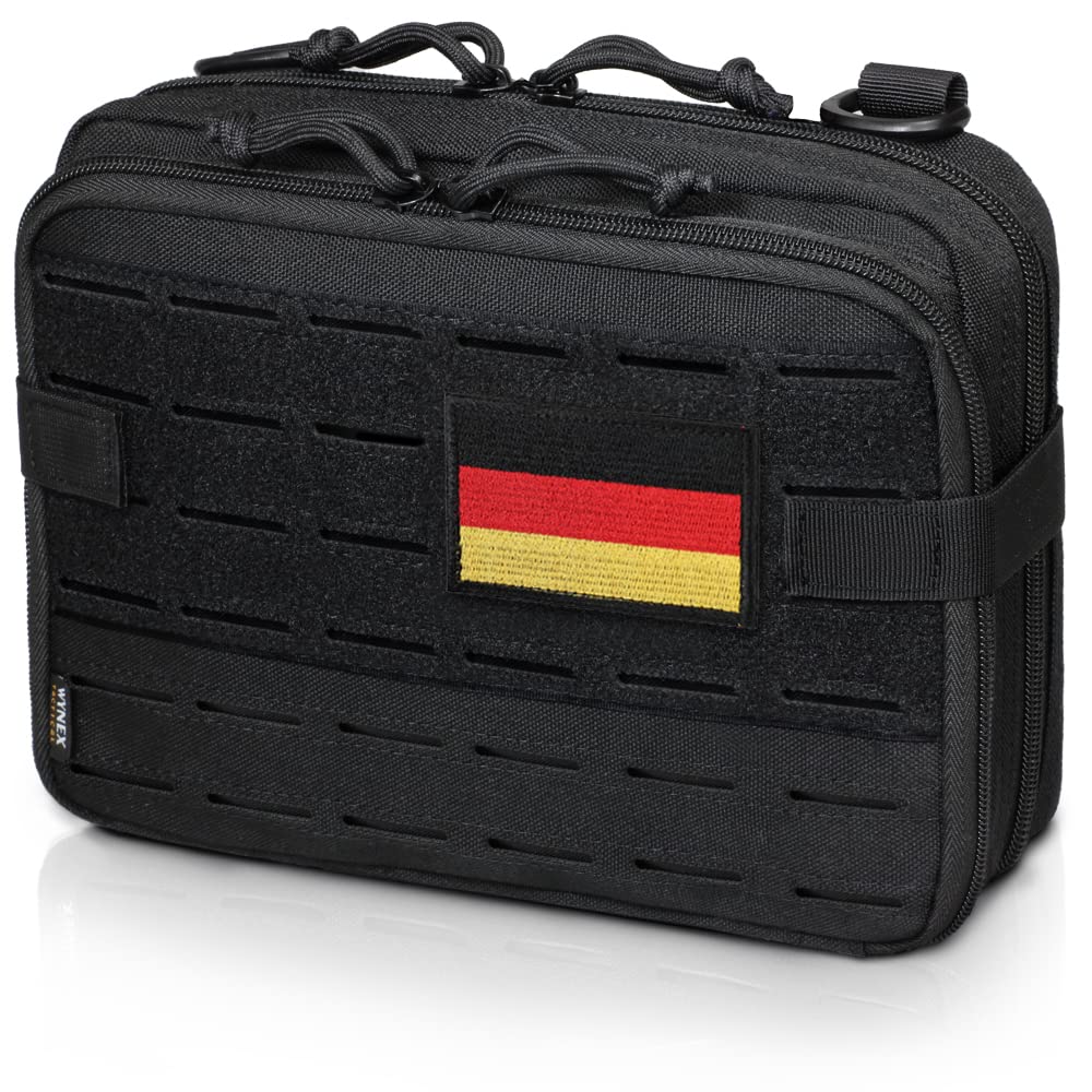 WYNEX Poche Molle Tactique Sac à Outils Militaire Ifak Poche Admin Molle Trousse Secours Vide Poche Supplémentaire du Sac à Dos Multifonction Pochette de Rangement Tactique pour Munition/Chargeur