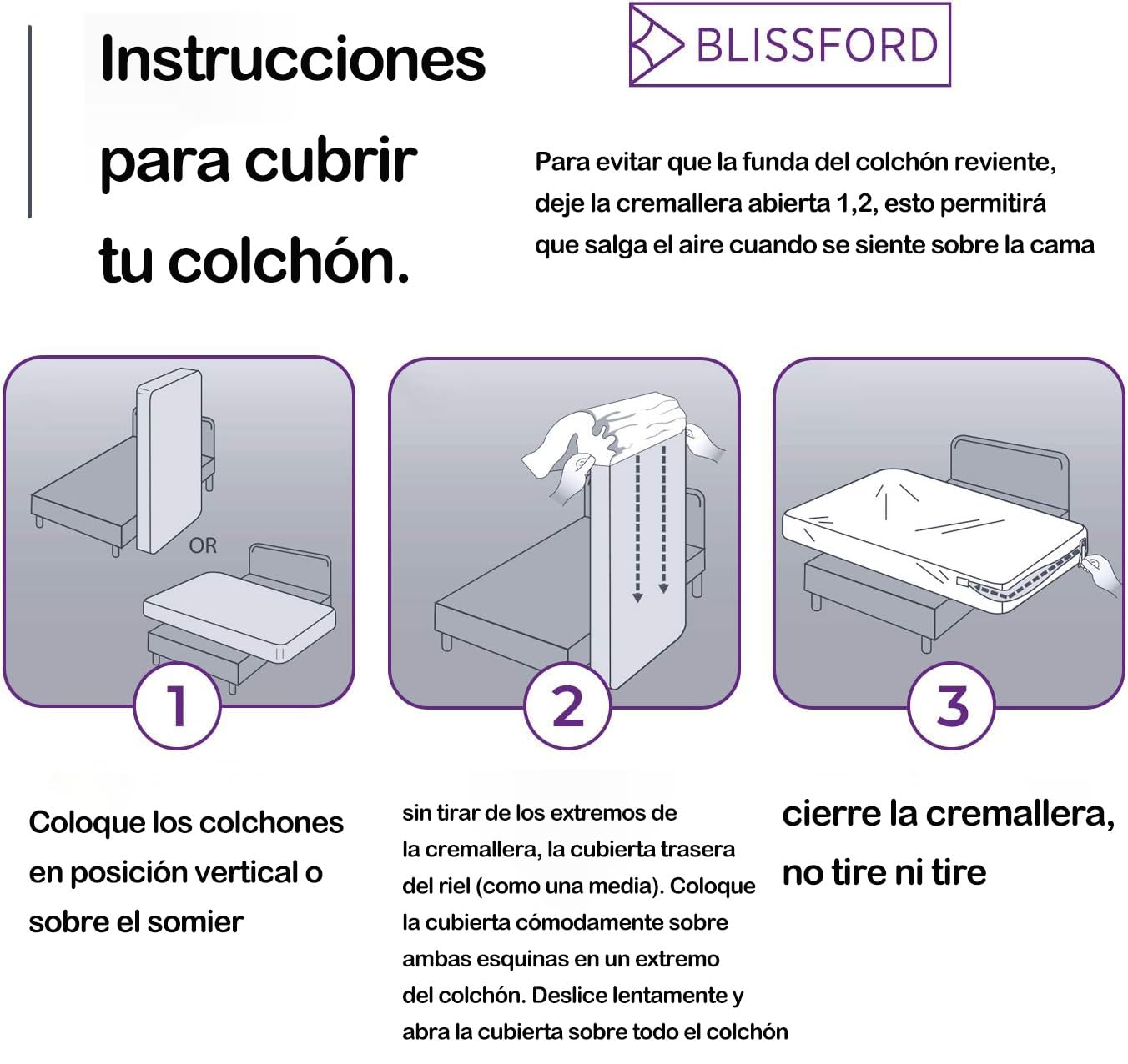 Coprimaterasso con chiusura a cerniera, copre materasso per letto 180 x 200 cm + 25 cm, facile da applicare, impermeabile, morbido e piacevole 100% poliestere. Fiorito