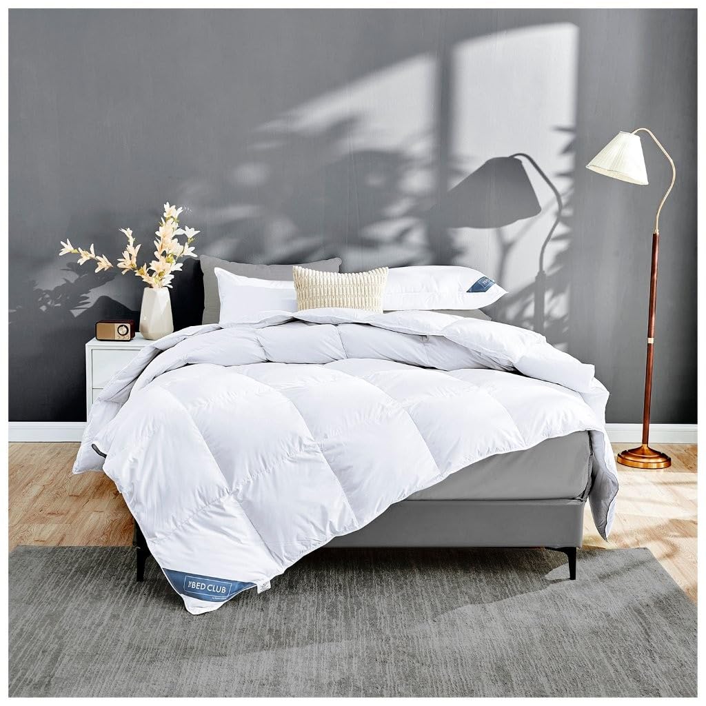 13.5 Tog Duck Feather & Down Duvet Anti Dustmite and Down Proof Cover White Duck Feather Duvet for All Year Round Premium Soft Warm & Cosy Quilt Ideal for Summer & Winter Machine Washable (Single)