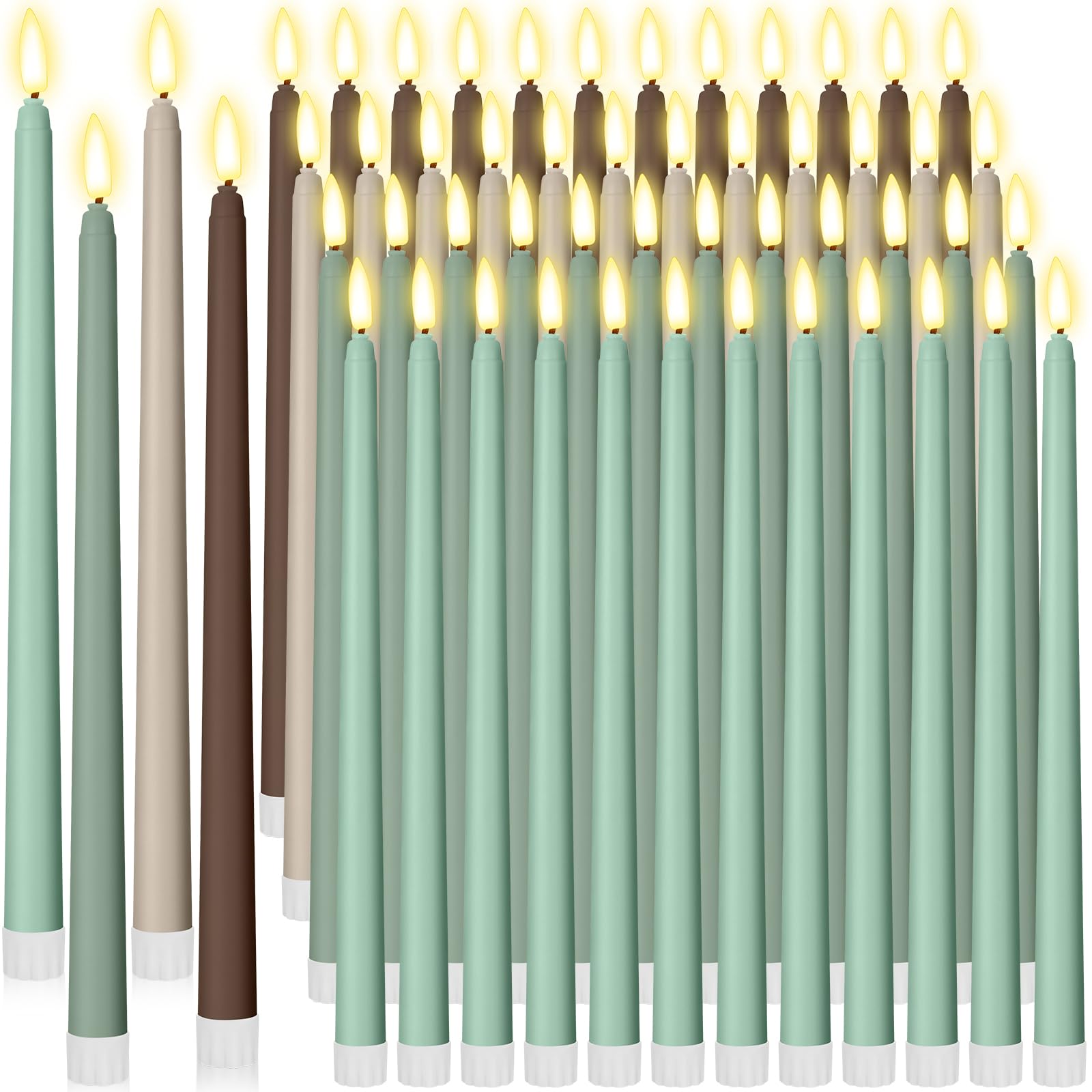 Handepo 48 Pack Flameless LED Taper Candles Battery Operated, Boho Colors