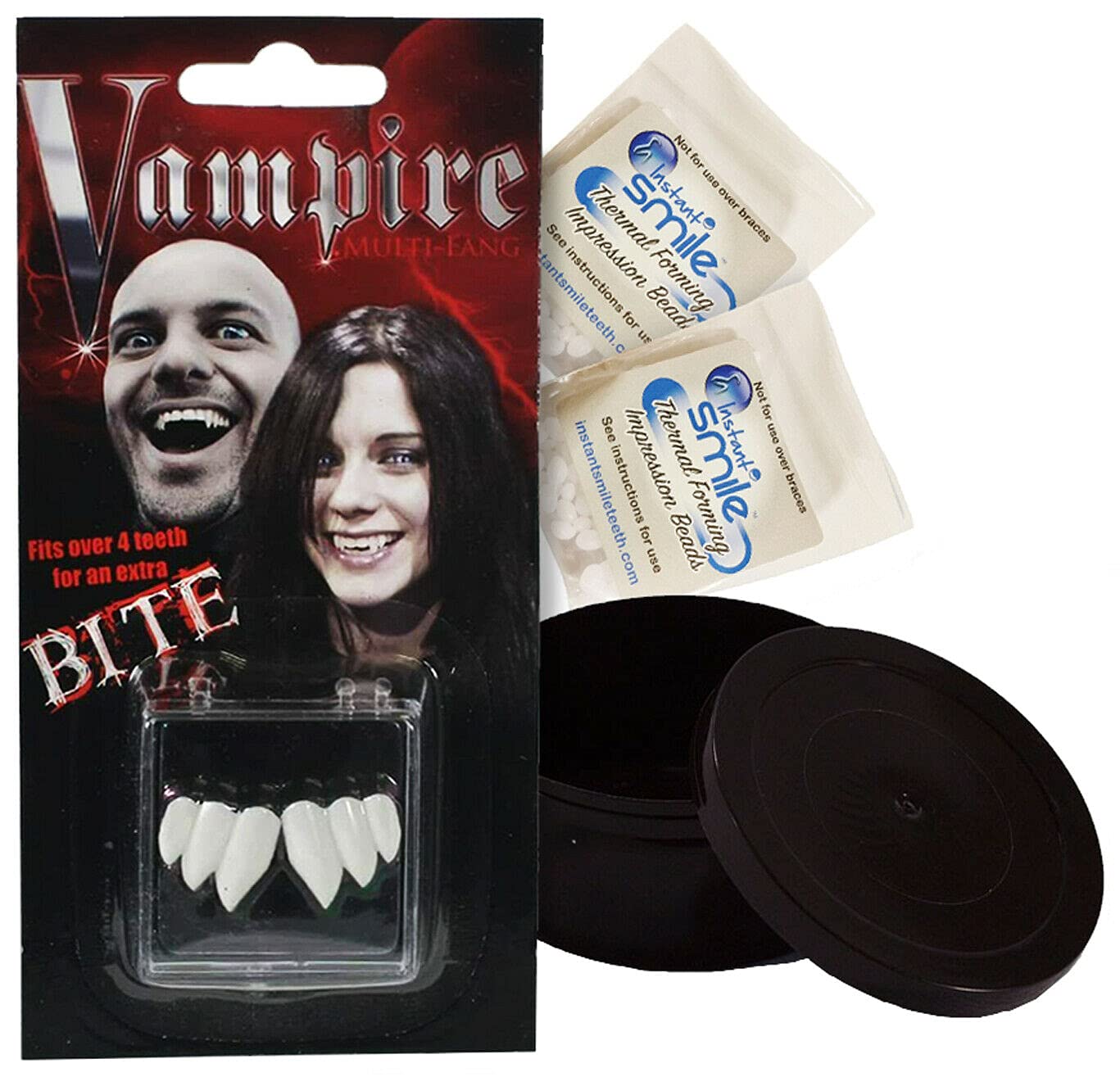 NutravicityBilly Bob Vampire Fangs Costume Kit with Extra Fitting Beads and Carrying Case