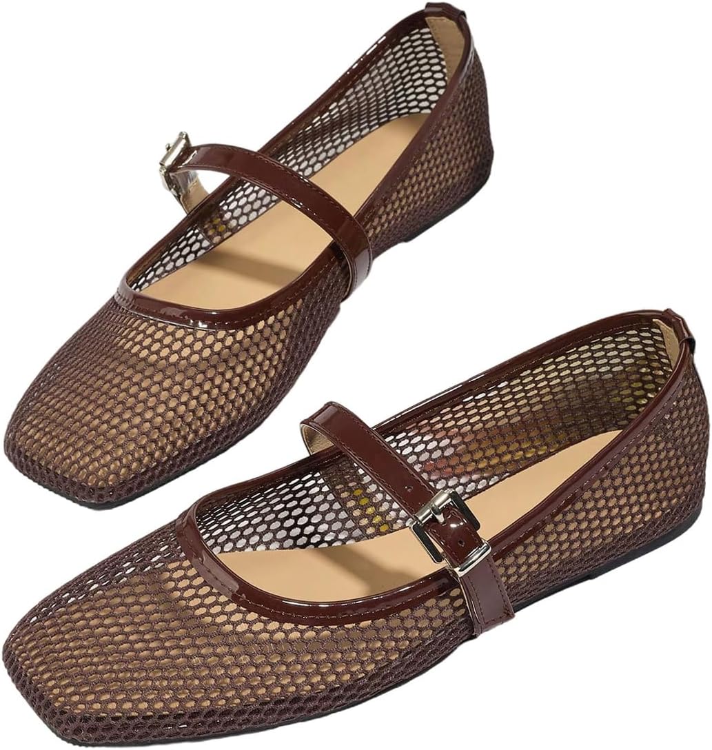 MakeMeChic Women’s Lace Mesh Ballet Flats Shoes Square Closed Toe Shoes Breathable Summer Flats MakeMeChic Women’s Lace Mesh Ballet Flats Shoes Square Closed Toe Shoes Breathable Summer Flats