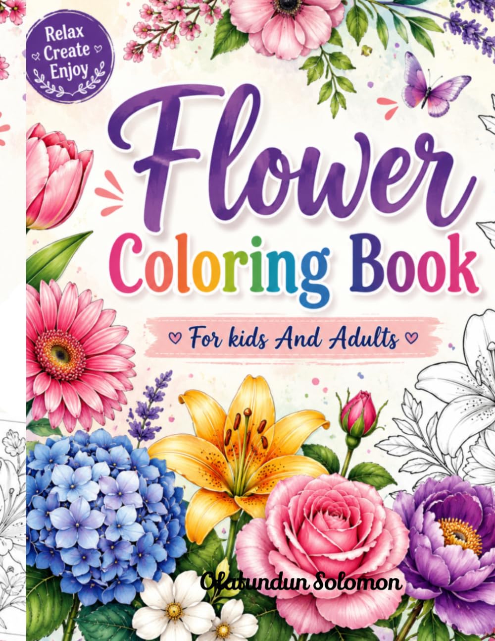 Flower Coloring Book: For kids And Adults