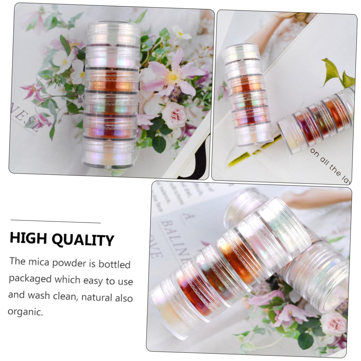 Sewroro Cosmetic Pigment Powder 6pcs Pearlescent Powder Pigment for DIY Projects