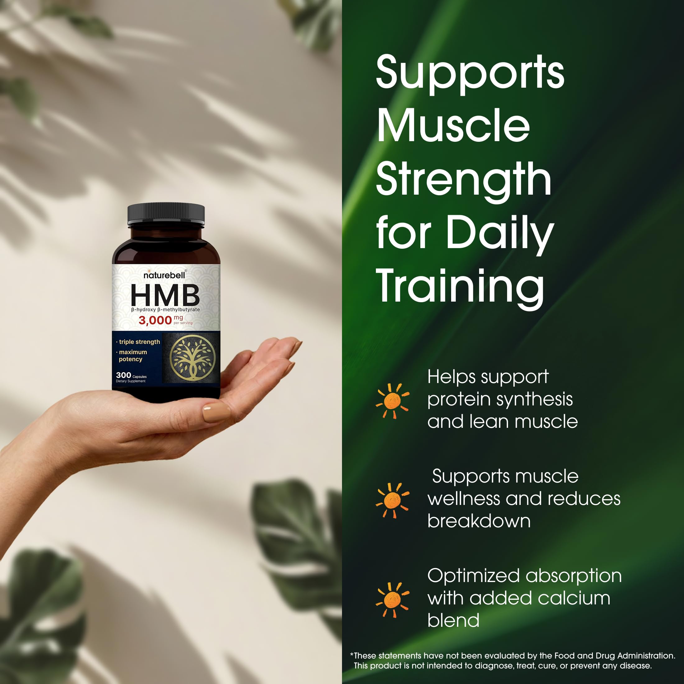 Amazon.com: NatureBell HMB 3,000mg, 300 Capsules | Triple-Strength