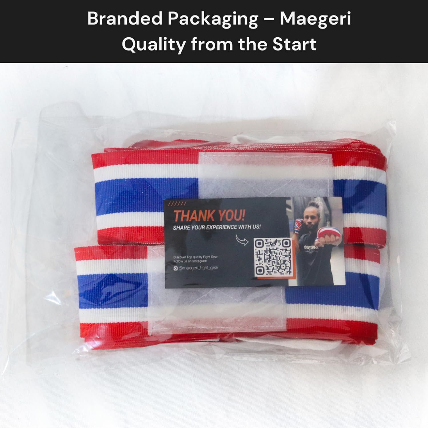 Muay Thai Hand Wraps 180 Inch – Thai Flag Elastic Boxing Hand Wraps for Muay Thai, Kickboxing & MMA – Muay Thai Wrist Wraps for Men & Women – Professional Training Equipment