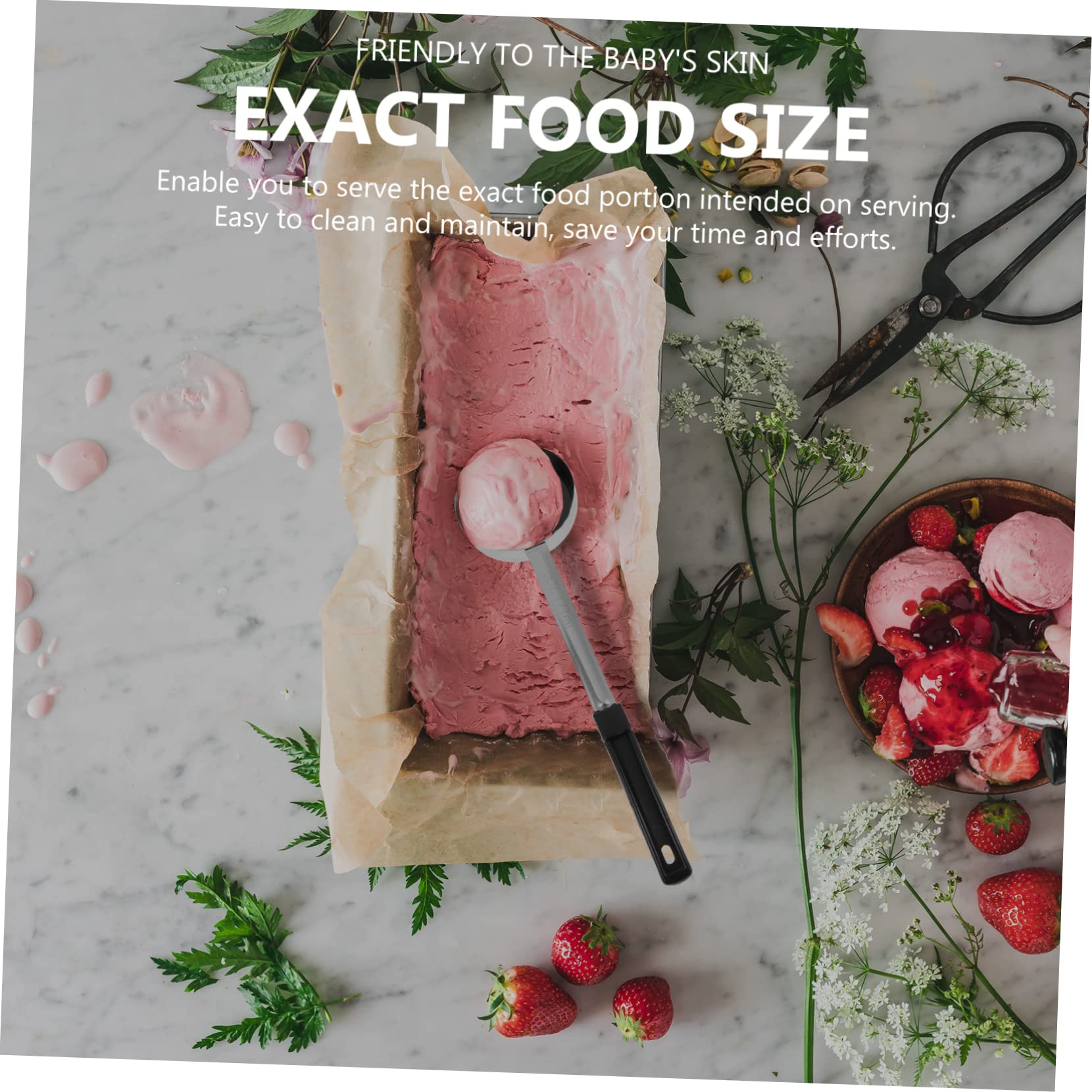 SOLUSTRE Heavy Duty Ladle Spoon Portion Control Long Serving Spoon Smooth Edges Long Handle for Soup Sauce