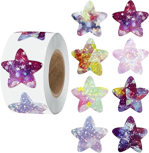 Anwyll Calcomanías de estrellas, calcomanías de estrellas para recompensas infantiles, 500 calcomanías de estrella de cielo estrellado de 1 pulgada,