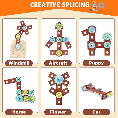 Miniatura 4 de GAGAKU Juego de herramientas de madera para niños, caja de herramientas de madera, juguetes Montessori, kit de herramientas de madera para niños,