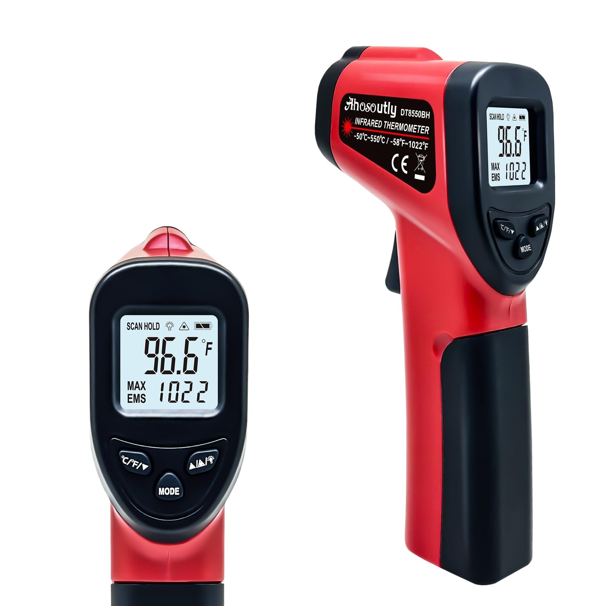 Infrared Thermometer Temperature Gun -58℉~1022℉ (-50℃～550℃) 9-Point Laser Non-Contact Instant-Read Digital Laser Infrared Ir Thermometer with Backlight