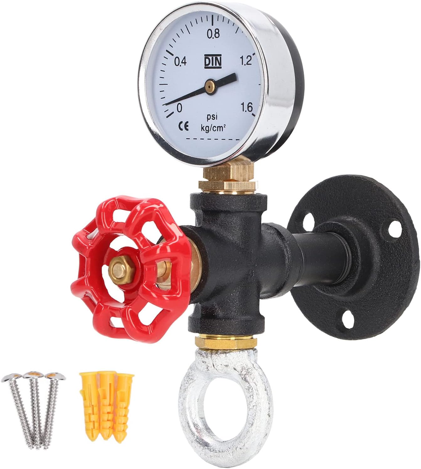 Rustic Style Industrial Iron Pipe Coat Towel Holder Wall Hook,Industrial Pipe Coat Hook Rack - Heavy Duty Rustic Hat Robe Towel Wall Mounted Holder - Hanger Type C (A)