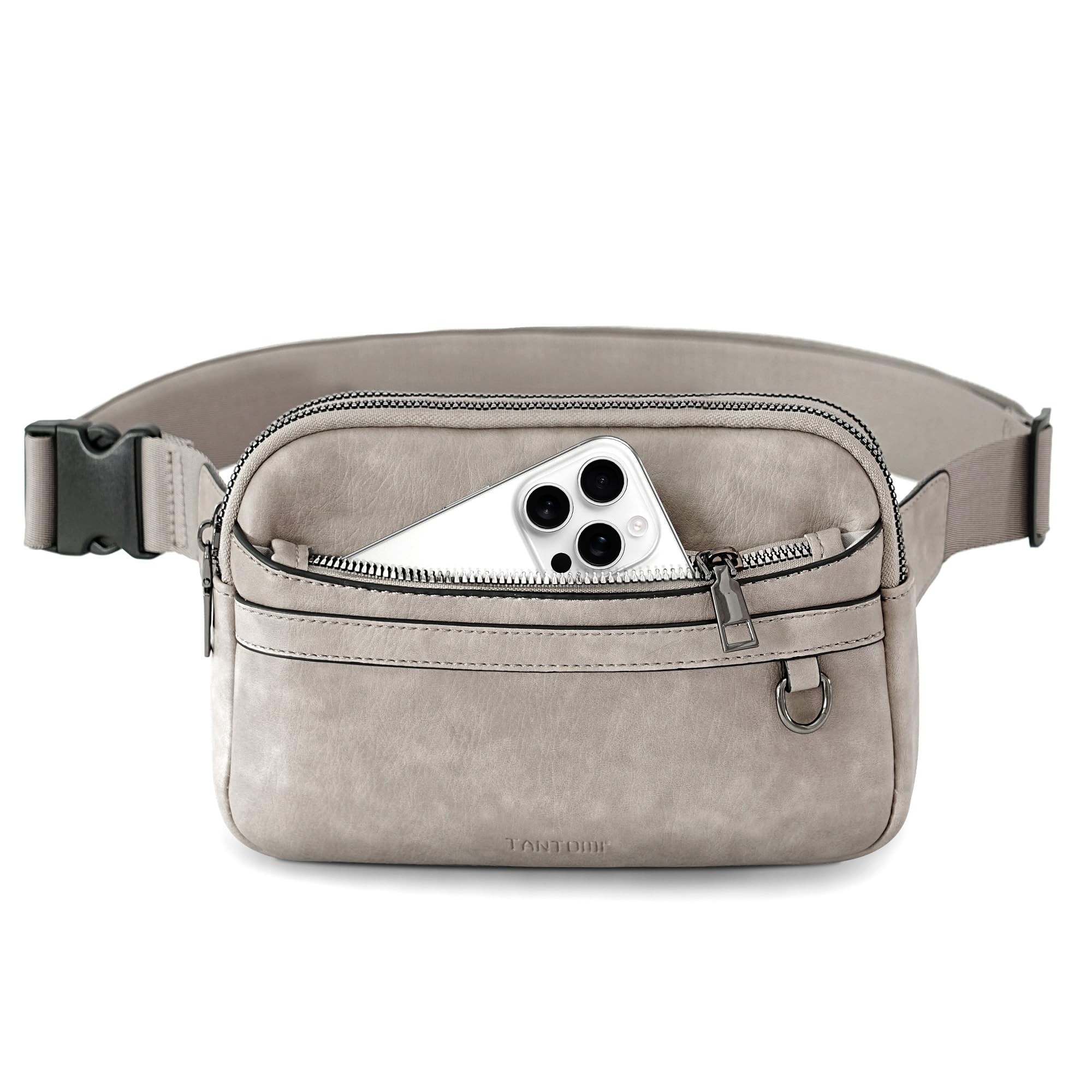 TAMTOMI Umhängetasche Damen, Bauchtasche Damen Elegant Gürteltasche Damen mit Zwei-Wege-Reißverschluss, Crossbody Bag Mode Hüfttaschen mit verstellbarem Riemen