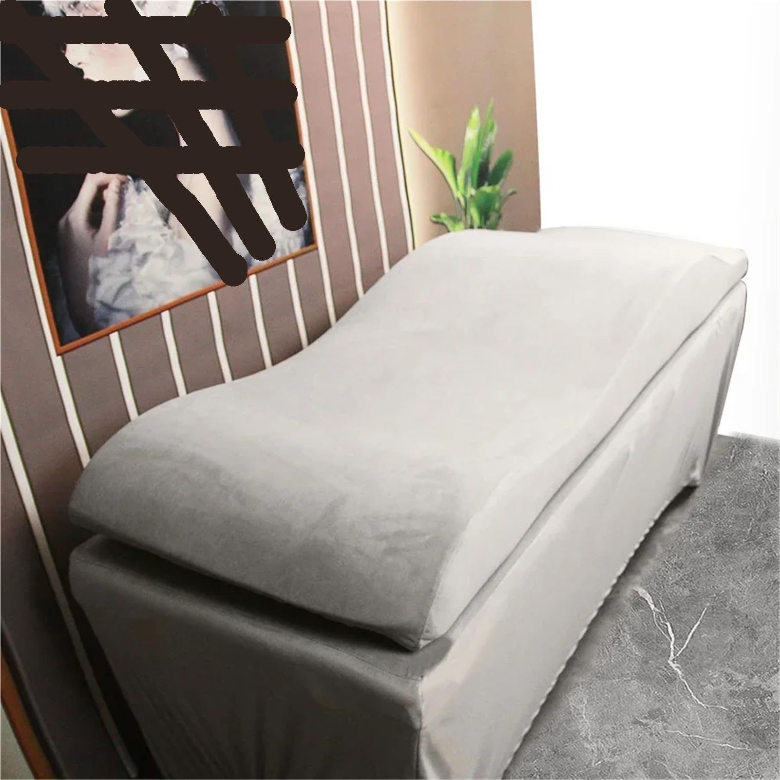 Matelas Table De Massage Surmatelas incurvé en Mousse à mémoire de Forme Rose Lash Beds Coussin Massage(Pink)