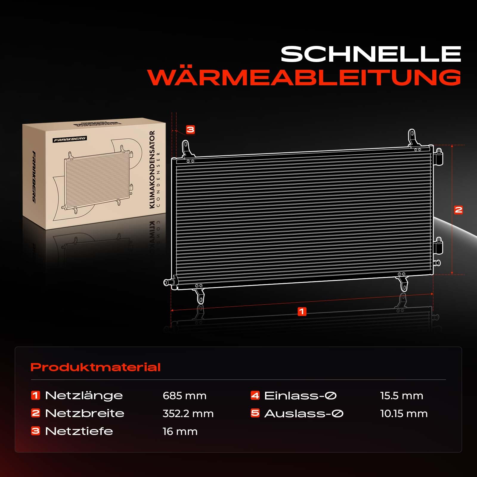 Frankberg Kondensator Klimaanlage mit Trockner 80110SWAA01 | Kompatibel mit CR-V III RE