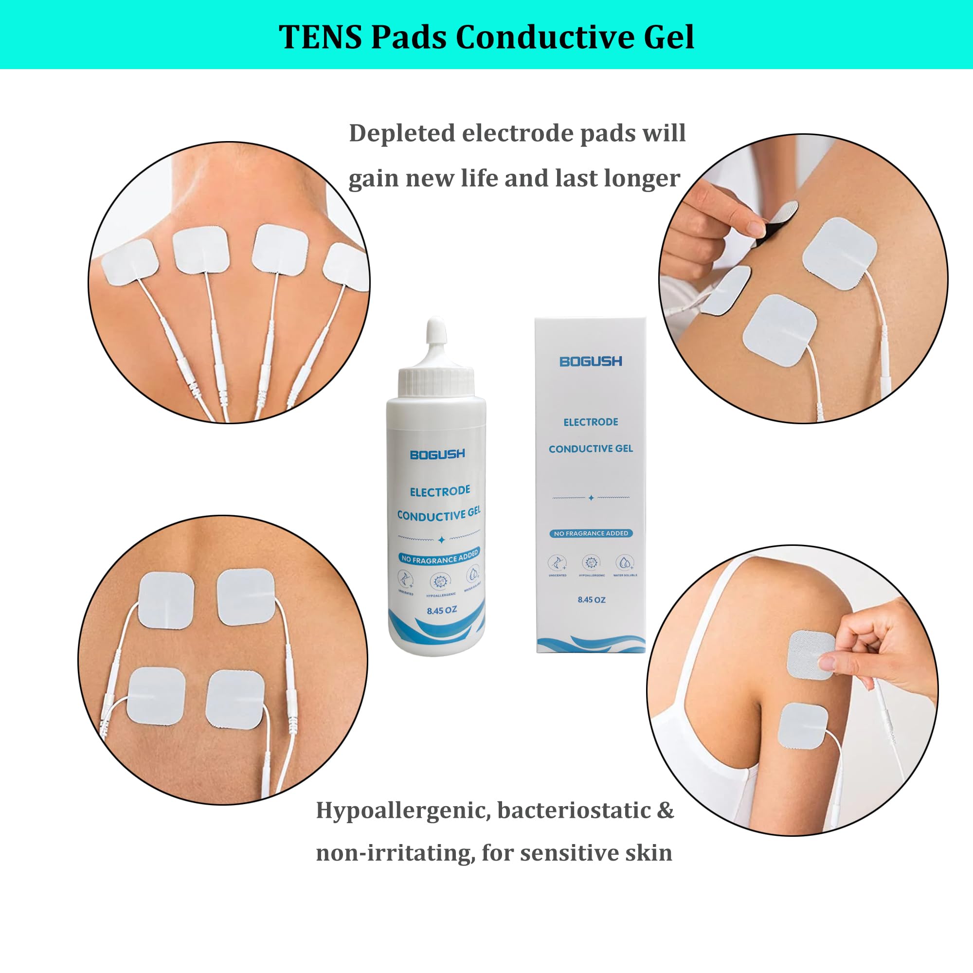 Bogush Electrode Conductive Gel for TENS Unit Pads Electrode Gel 8.45 oz — Amazon image 5