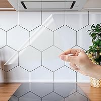 Vista 8 de Shackcom 2 rollos de papel de contacto transparente de 15.7 pulgadas x 9.84 pies, protector de pared autoadhesivo para cocina, se utiliza como forro