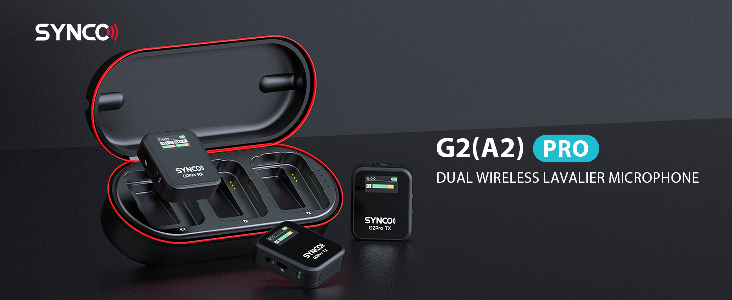 Amazon.com: SYNCO G2A2PRO Wireless Lav Mic with Charging Case for