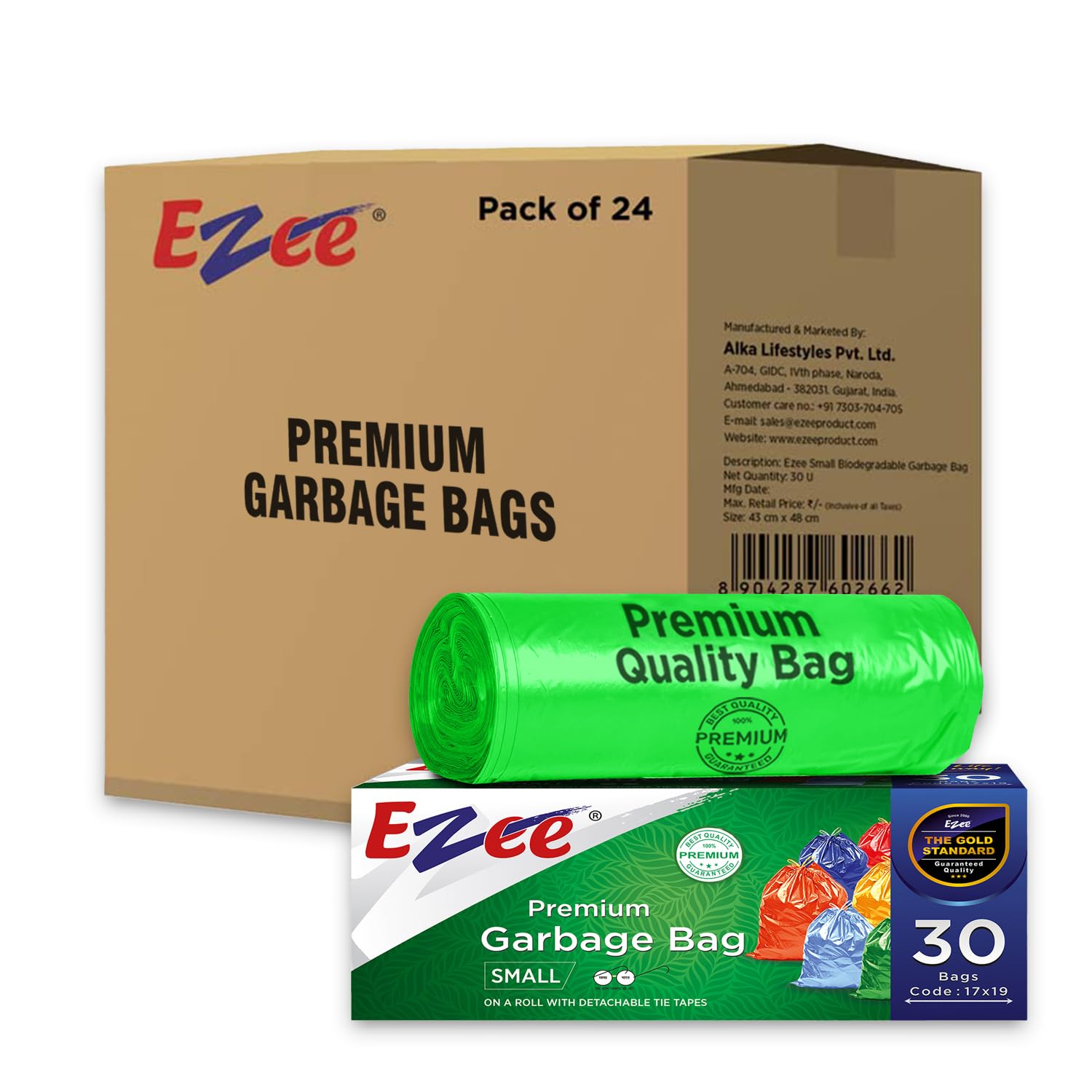 Ezee Premium Eco Friendly Medium Garbage Bags/Trash Bags/Dustbin Bags