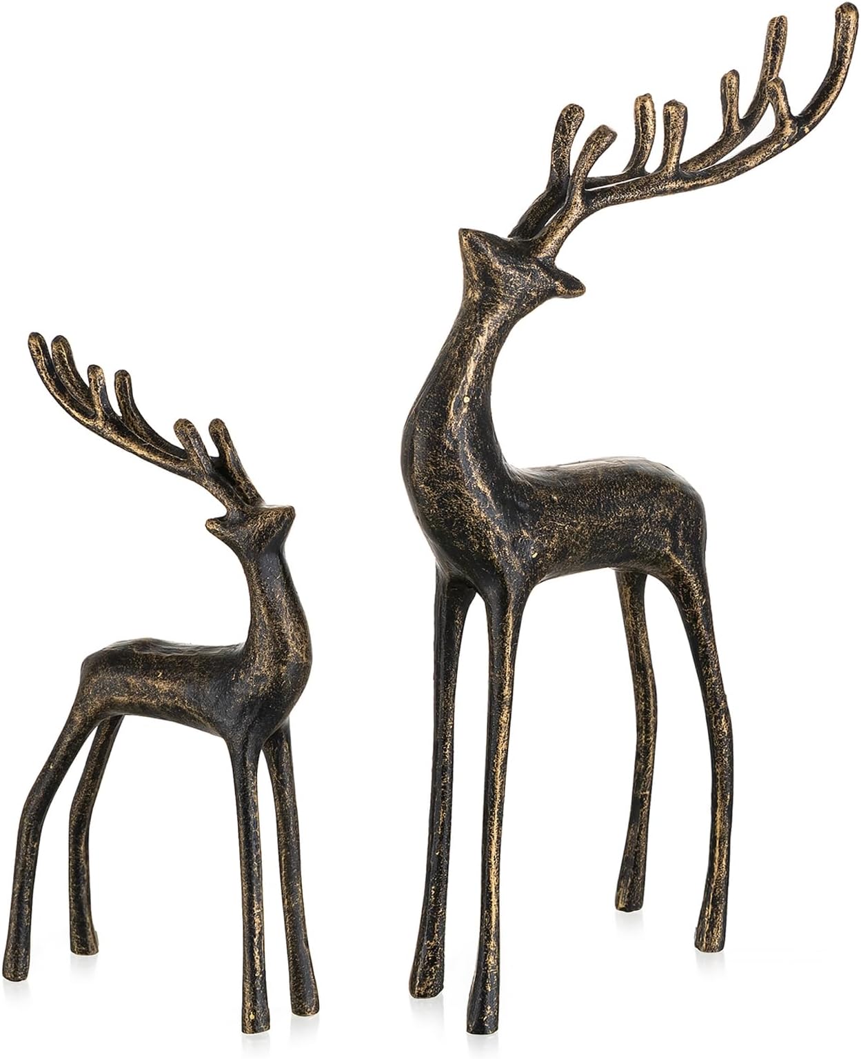 Sziqiqi Christmas Reindeer Figurines for Centerpieces: Black Iron Reindeer Christmas Decor for Dining Room Table - Vintage Standing Deer for Coffee Table Fireplace Entryway Shelves Office Indoor