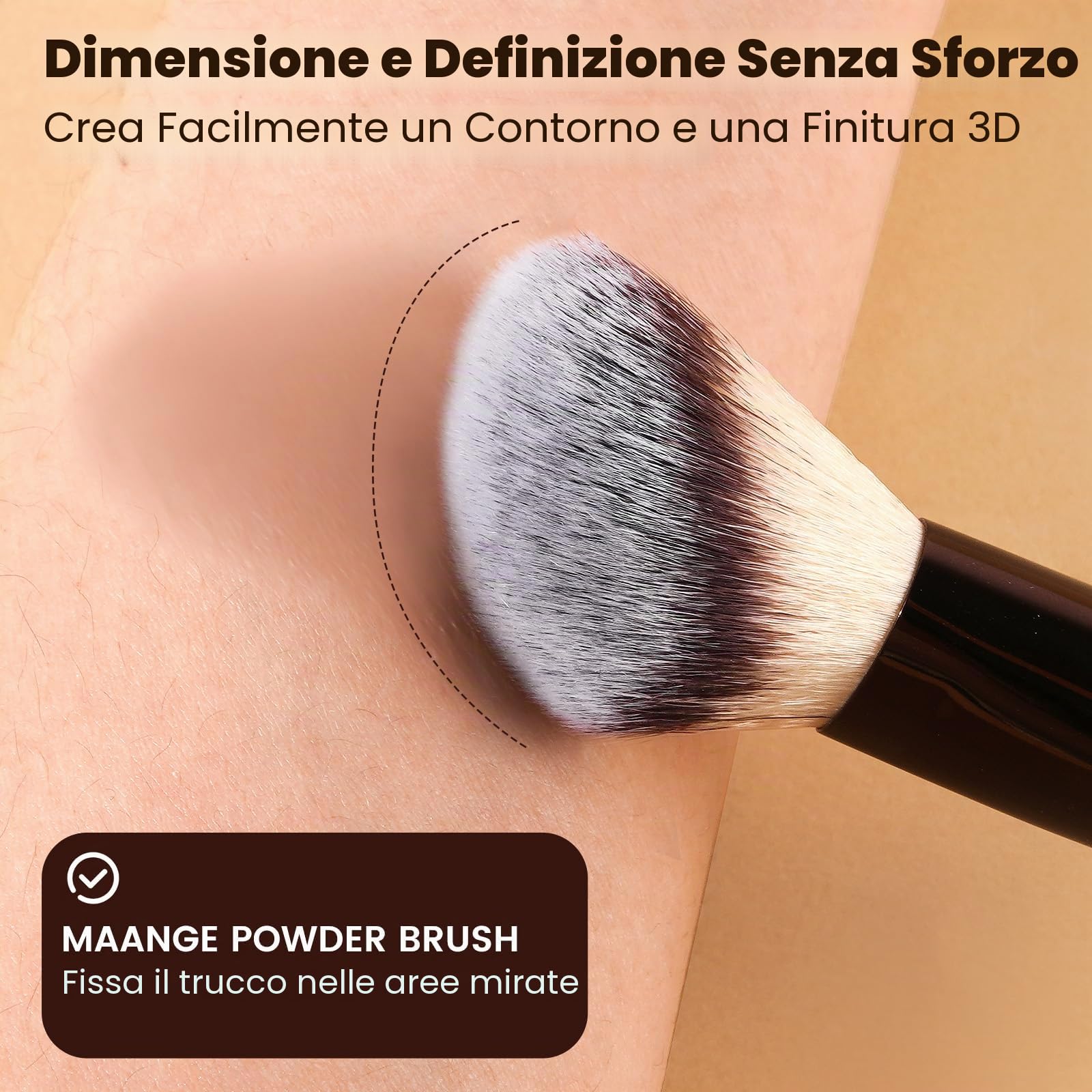 MAANGE Set di pennelli per trucco, 13 pezzi, inclusi astuccio, pennelli 22-in-13 a doppia estremità per fondotinta, cipria, ombretto, correttore, fard (Caffè Oro)