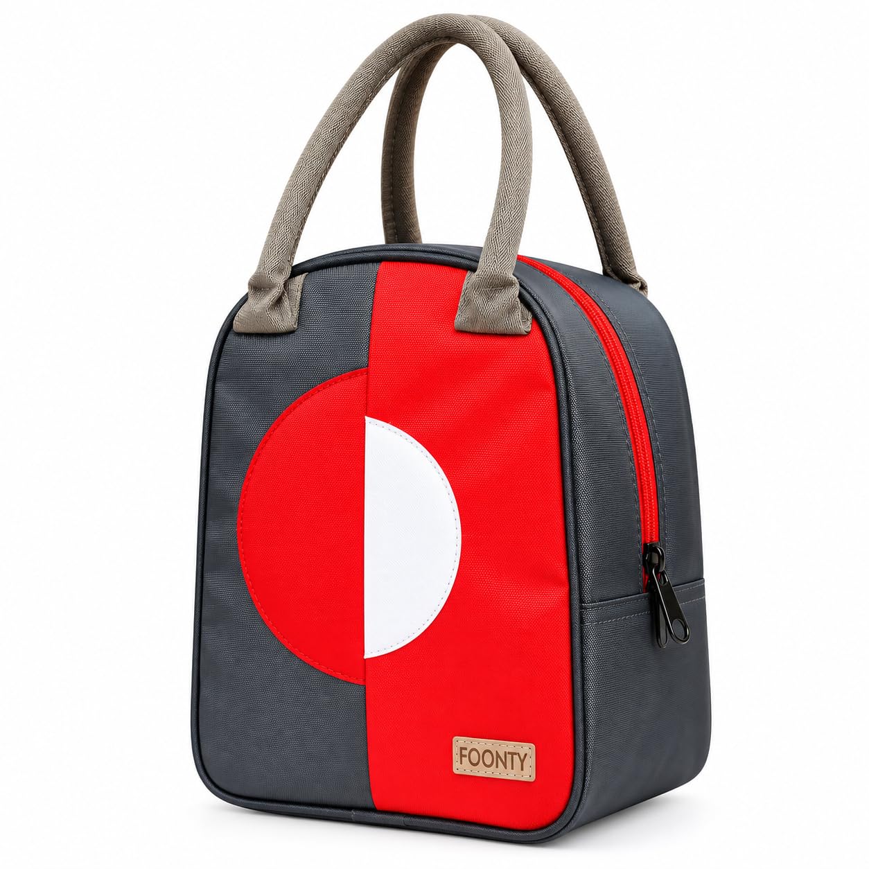 FOONTY Polyester Waterproof Lunch Bag for Men and Women(with Bottle Holder,Multicolor,9027A), 8 Liters