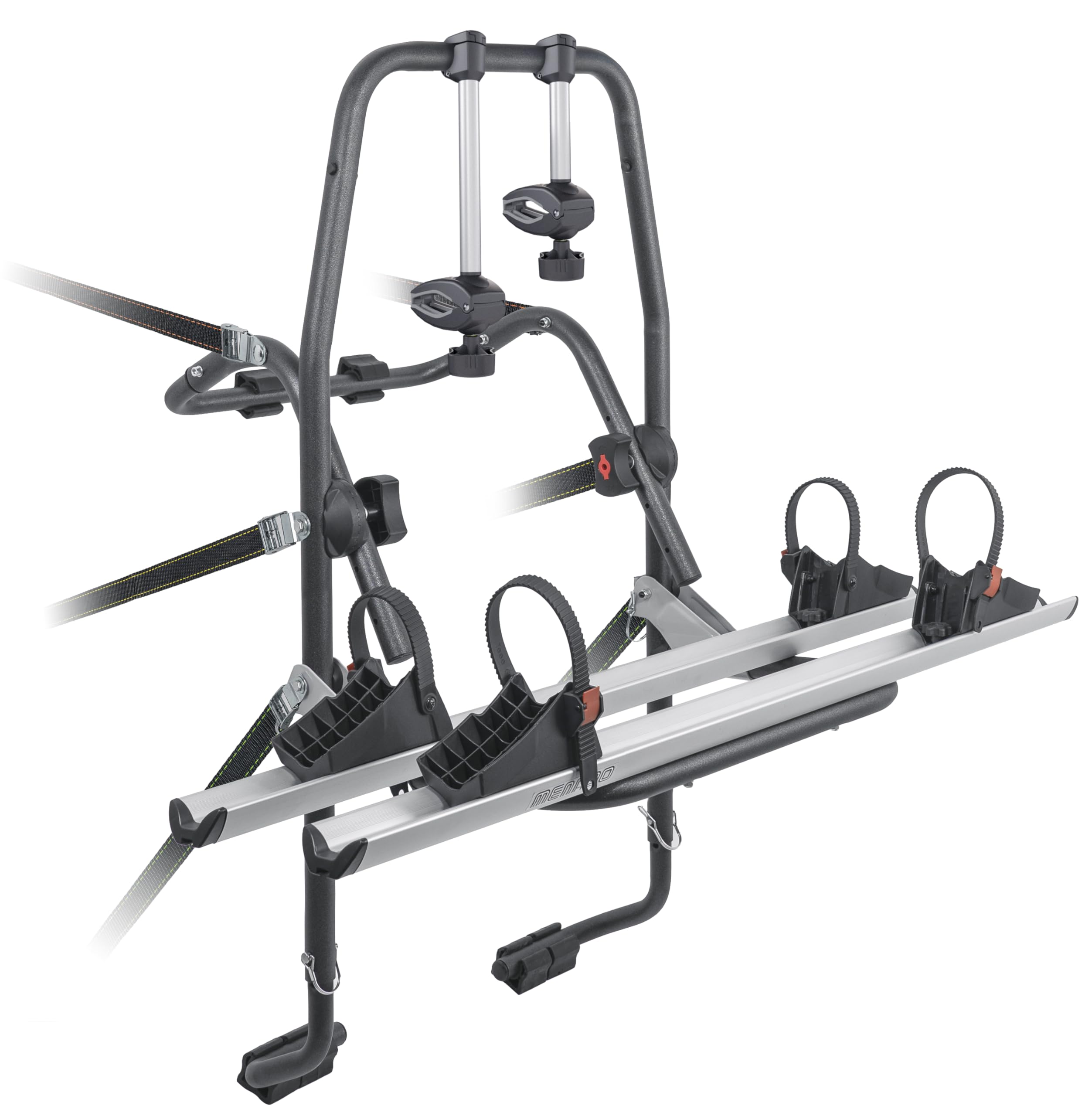 MENABO 000063400000 Stand Up Soporte de Bicicletas en Acero Inoxidable con 2 Carriles en Aluminio