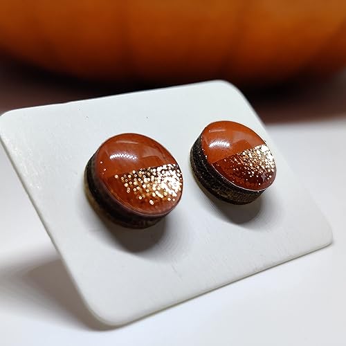 Miniatura 88 de Juego de aretes tipo dormilona de metal martillado de imitación de 0.394 pulgadas, aretes redondos para mujeres, niñas y hombres, hechos a mano