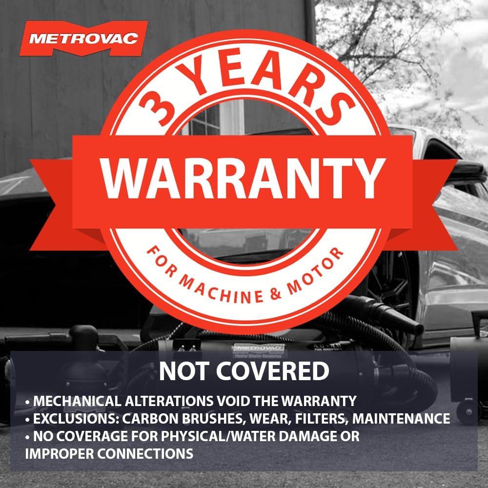 METROVAC Metropolitan 12V Evolution Hand Vacuum - High-Performance Suction, Durable Steel, Versatile Attachments, Compact & Portable - Satin Finish w/Black Ends (106-578031 Model AM6SB)