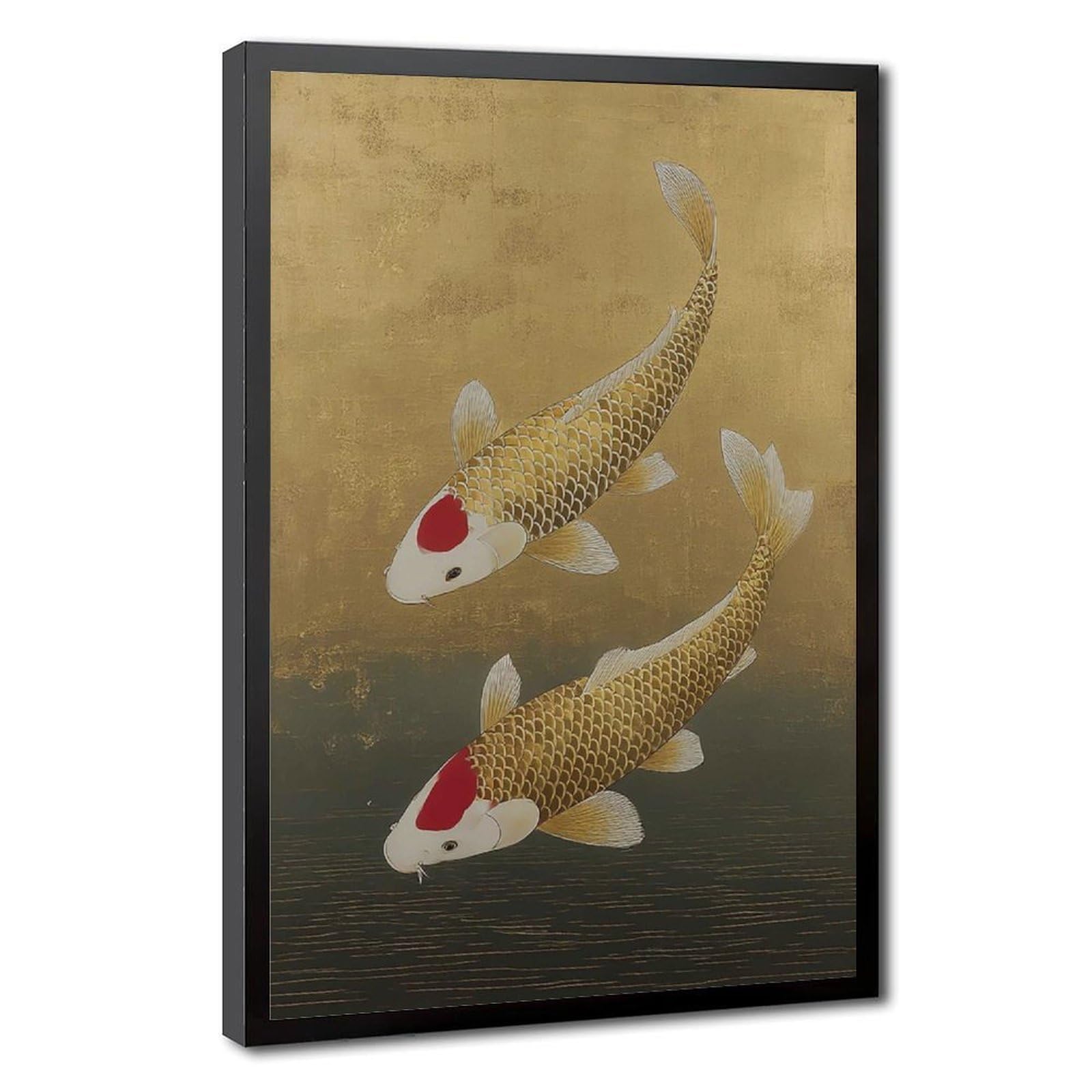 Bareronor Japanese Koi Fish (4) Canvas Poster Bedroom Decor Landscape Office Room Decor Gift 24" L X 36" W