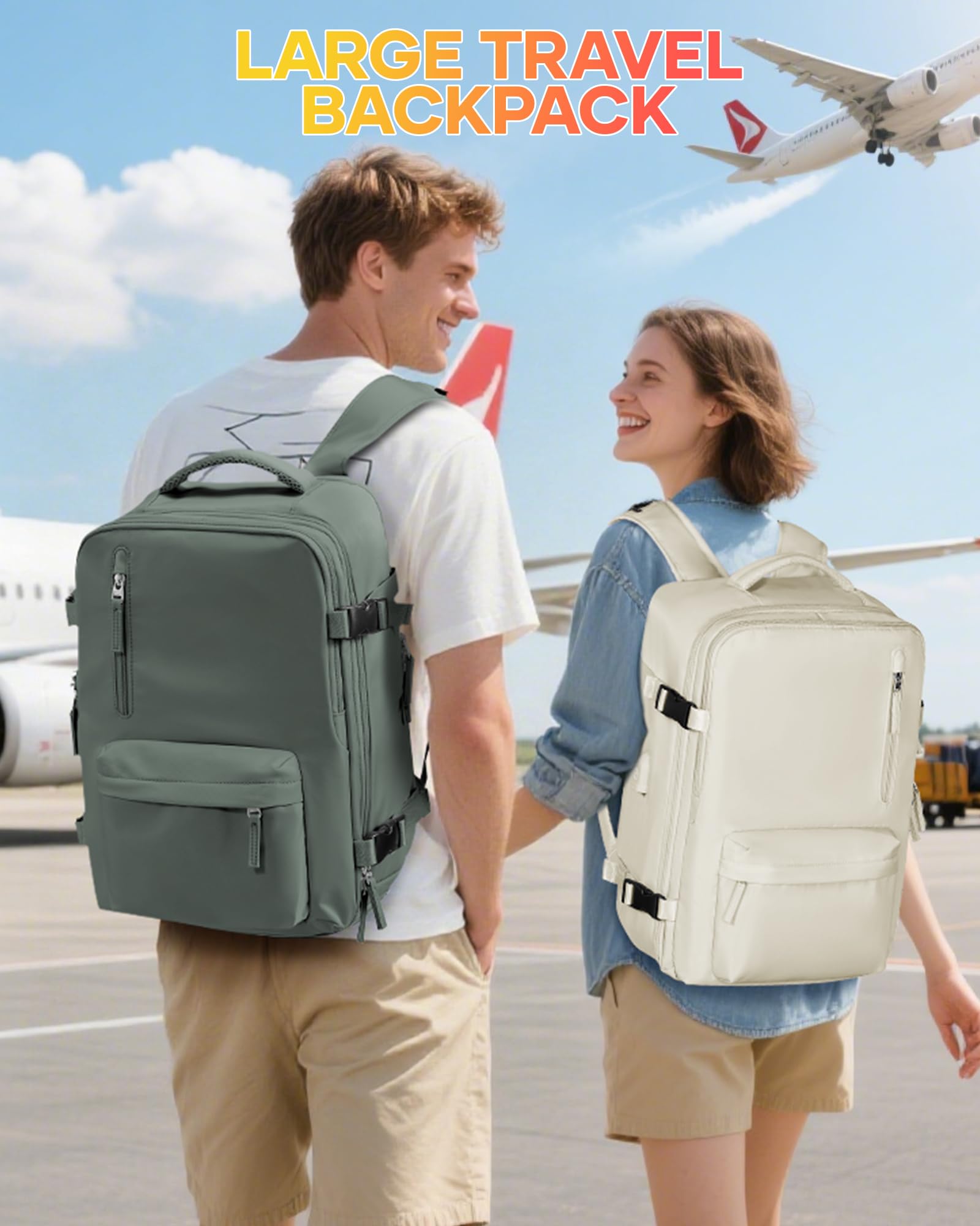 SZLX Zaino Ryanair 40x30x20 Sottovuoto Bagaglio a Mano 40x20x25 Donna Zaino da Viaggio 40x30x20 Wizzair Borse da Cabina per Easyjet 45x36x20 Uomo per Laptop 14 Pollici con Porta USB e Porta Scarpe